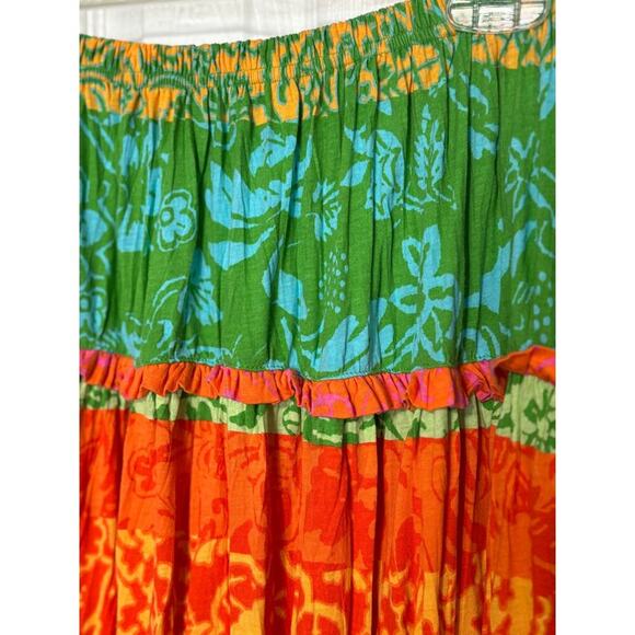 Sigrid Olsen multicolored layered full skirt Petite Med Colorful Boho - Picture 3 of 5